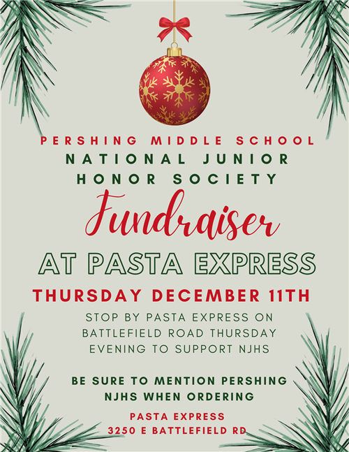 fundraiser for NJHS at pasta express on battlefield Dec 11